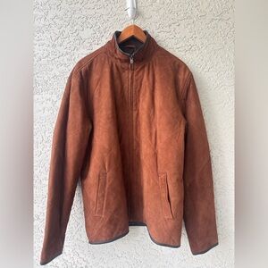 Peter Millar Men’s Jacket Quilted Leather Full Zip Size L